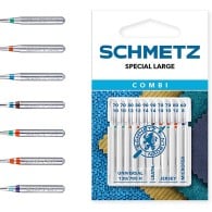 Schmetz Sewing Machine Needles Combi Special Topstitch Universal Jeans, Microtex